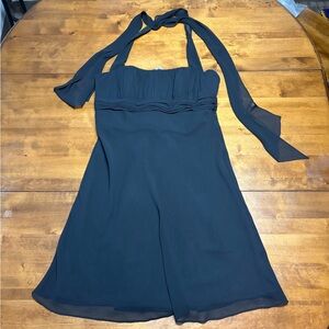 David's Bridal Short Black Halter Dress